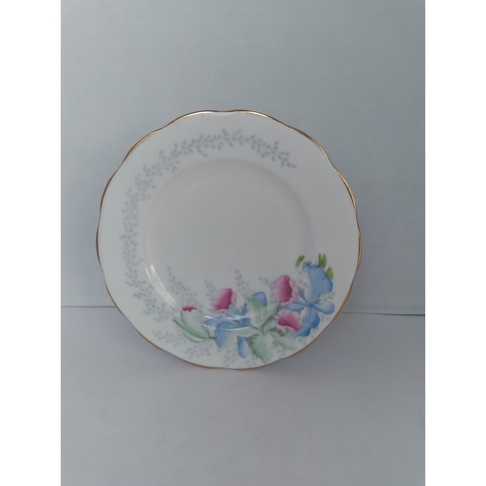Vintage Made in England 8"‎ Bell Fine Bone China Orchid Patterns Saucer